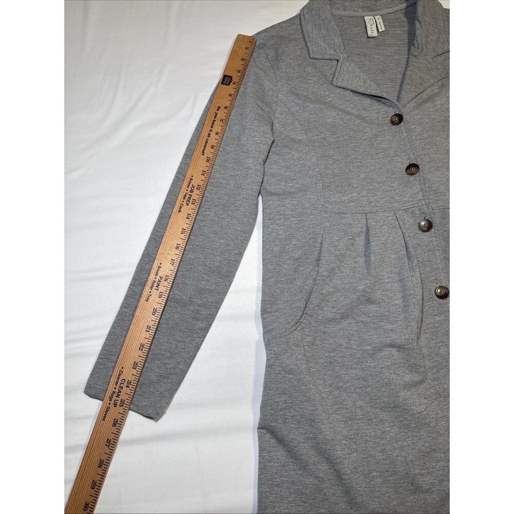 Sahalie Heather Gray Pleated Stretch Button Jacket Coat Pockets Womens Size XL - Picture 8 of 13
